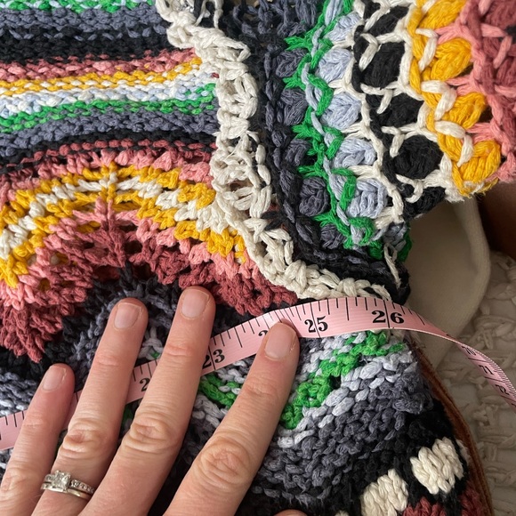 Free People Feeling Nostalgic in Jubilee Stripe Open Drape Knit Crochet Sweater - Picture 15 of 16